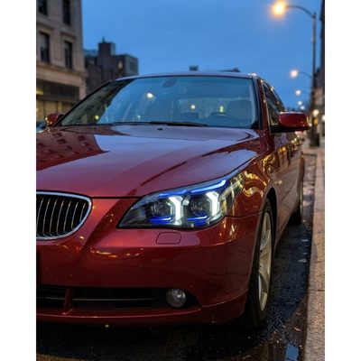 BMW 5 Series E60 Snake Eye LED Headlight Assembly with Dual-Color DRL 2003 - 2010