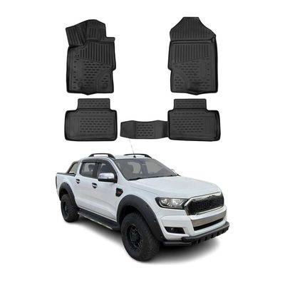 2019-2023 Ford Ranger SuperCab Floor Mats Liners Full Set All Weather Black