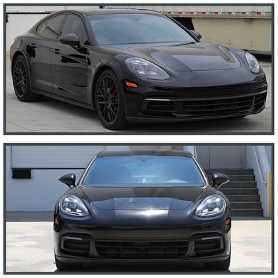 For Porsche Panamera 2017-2022 Matrix LED Projector Headlights DRL Matte Black Clear Lens Glossy Trim