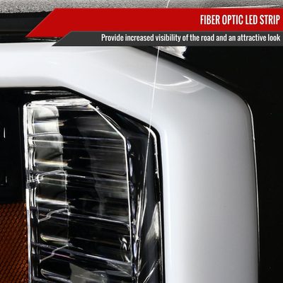 2007-2014 Chevy Silverado 1500/2500HD/3500HD LED C-Bar Headlights Black