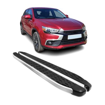 2011-2023 Mitsubishi Outlander Sport Running Boards Side Steps Silver & Black