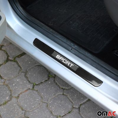 2016-2026 Mercedes AMG GT Door Sill Scuff Plate Illuminated Carbon Fiber Black 2Pcs
