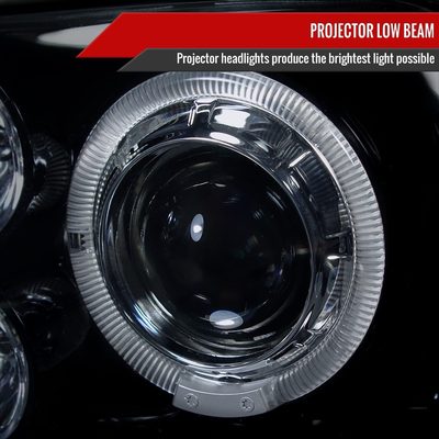 1993-1998 VW Golf Mk3/Cabrio Dual Halo Projector Headlights Black/Smoke