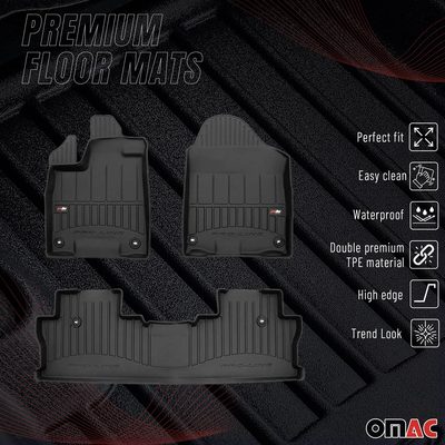 2017-2026 Honda Ridgeline Premium Floor Mats Liners Full Set All Weather Heavy Duty