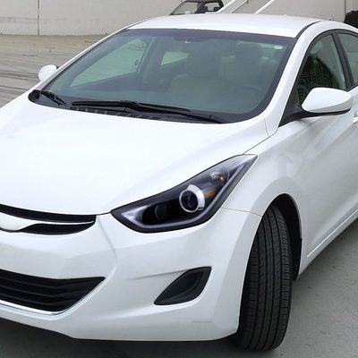 2011-2013 Hyundai Elantra Projector Headlights w/ LED Bar Glossy Black/Smoke