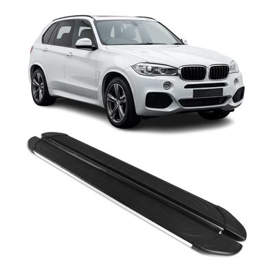 2014-2018 BMW X5 F15-F85 Running Boards Side Steps Silver & Black