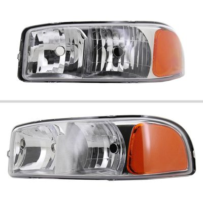 1999-2006 GMC Sierra/Yukon/Yukon XL Headlights Amber Reflector Chrome