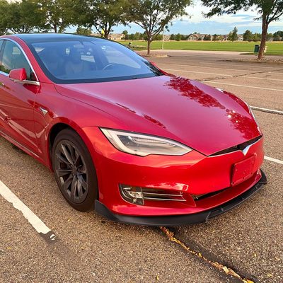 2016-2020 Tesla Model S Matte Black 3Pcs Front Bumper Lip Splitter Kit