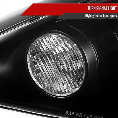2005-2006 Toyota Camry Factory Crystal Headlights Amber Reflector Matt Black