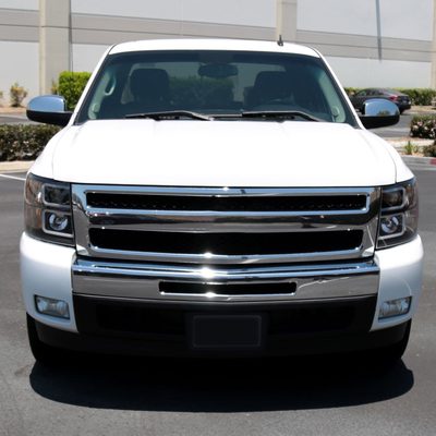 2007-2013 Chevy Silverado 1500 2500HD 3500HD Dual LED C-Bar Headlights Black
