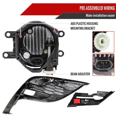 2021-2023 Toyota Camry SE/XSE Full LED Fog Lights Kit Chrome/Clear Lens