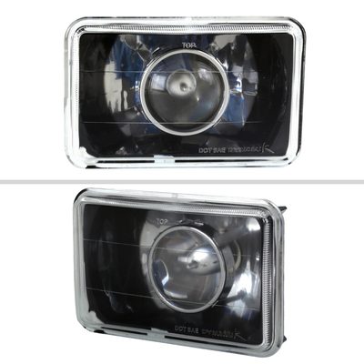 Universal 4"x6" H4 Projector Headlights Matte Black Housing/Glass Lens