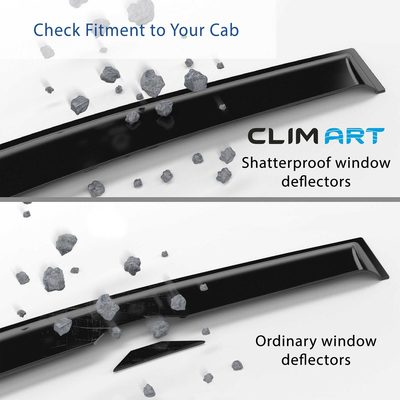 Clim Art Wind Deflectors for Hyundai Santa Fe 2019-2023 Tape-On Dark Smoke 6Pcs