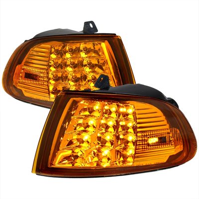 1992-1995 Honda Civic 2/3DR LED Corner Lights Chrome Housing/Amber Lens