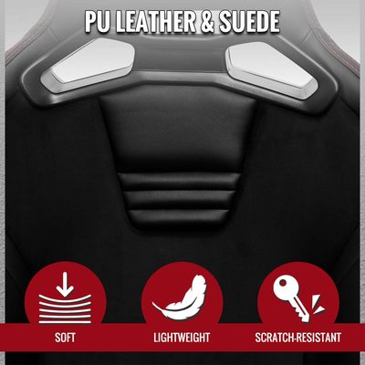 Universal Racing Seat Black Pu And Black Suede With Double Black Stitch
