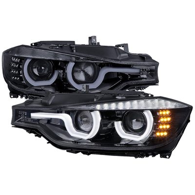 2012-2015 BMW F30 3 Series Sedan Dual U-Bar Headlights LED Signal Lights Smoke