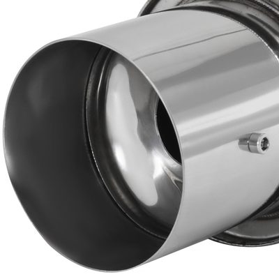 Universal 3" Inlet/4" Outlet S.Steel Spiral Flow Exhaust Muffler w/ Silencer