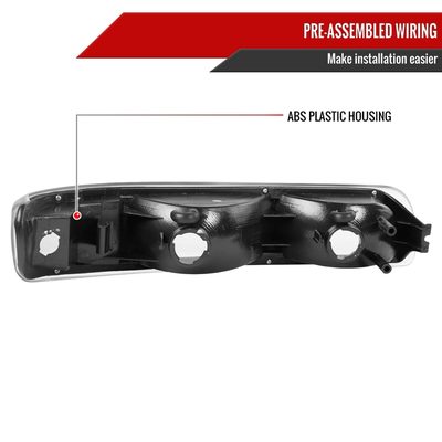 1999-2002 Chevy Silverado/ 00-2006 Tahoe Suburban Bumper Lights Matt Black