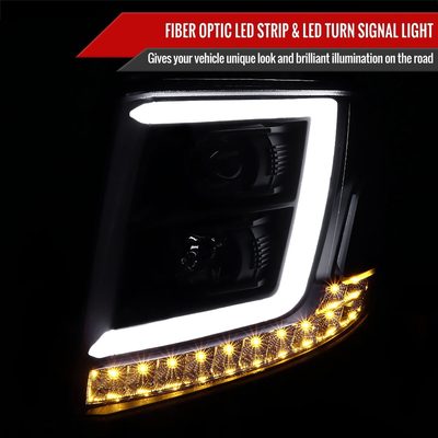 2015-2020 Chevy Tahoe Suburban/ Suburban 3500HD Headlights LED Signal Black