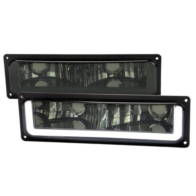 1988-1998 Chevy C10 GMC C/K LED Strip Bumper Corner Signal Lights Chrome/Smoke