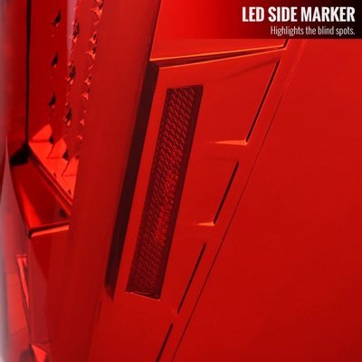 2004-2015 Nissan Titan LED Tail Lights with White LED Tube Chrome/Red Lens
