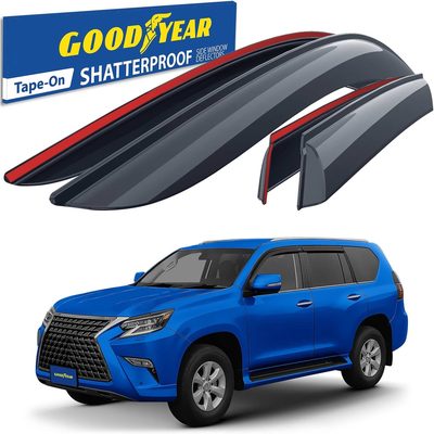 Goodyear Wind Deflectors for Lexus GX 460 2010-2023 Tape-On Premium Smoke 4Pcs