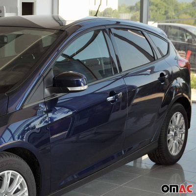 2012-2018 Ford Focus Hatchback 3.gen Window Molding Trim Streamer Stainless Steel Dark Chrome 8 Pcs