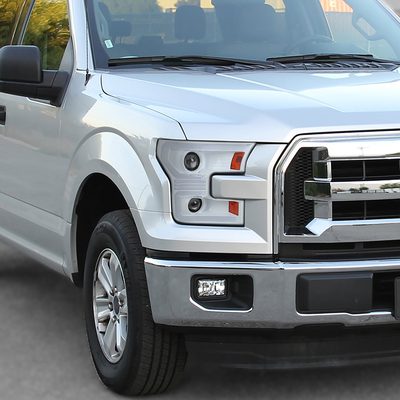 2015-2017 Ford F-150 LED Bar Projector Headlights Signal White Housing / Clear