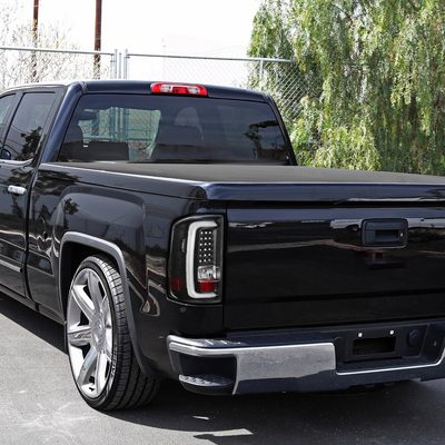 2014-2018 GMC Sierra 1500/2500HD/3500HD V2 LED Tail Lights Matte Black/Clear