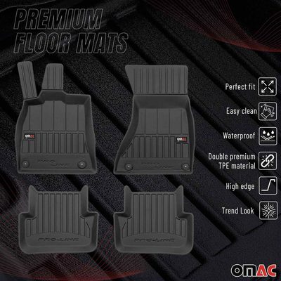 2010-2016 Audi A4 B8 Sedan Wagon Allroad Premium Floor Mats Liners Full Set All Weather Heavy Duty