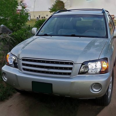 2004-2007 Toyota Highlander Factory Style Headlights Matte Black/Clear Lens