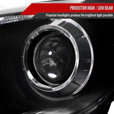 2010-2013 Hyundai Tucson Projector Headlights LED Light Strip Matt Black/Clear