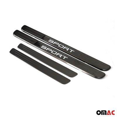 2018-2024 VW Tiguan Door Sill Scuff Plate Illuminated Brushed Stainless Steel Dark