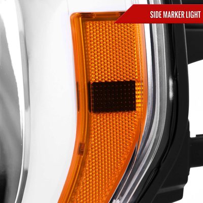 For Ford F-150 2021-2023 Factory Style Headlight Chrome Housing Clear Lens Driver Side Only