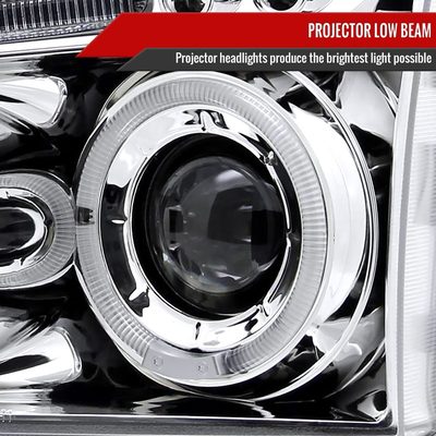 2005-2010 Dodge Charger Dual Halo Projector Headlights Chrome/Clear Lens