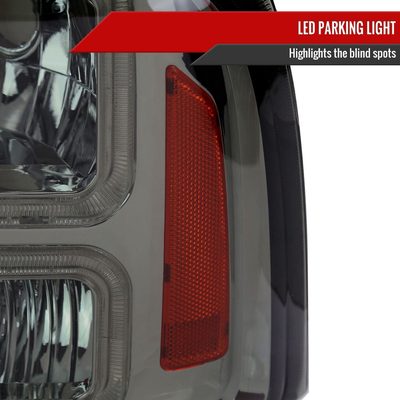1999-2004 Ford F-250/350/450/550/Excursion Headlights Dual LED C-Bar Smoke