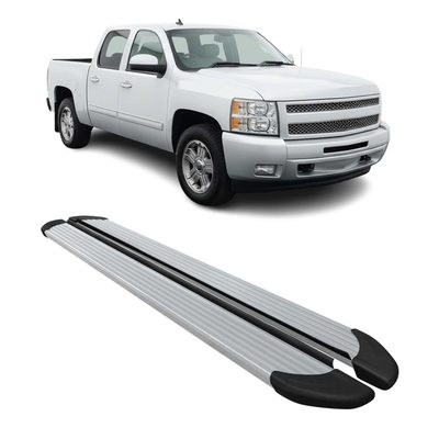 2007-2019 Chevy Silverado / GMC Sierra 1500 2500HD 3500HD CrewCab Running Boards Side Step Nerf Bars Alu Black Silver