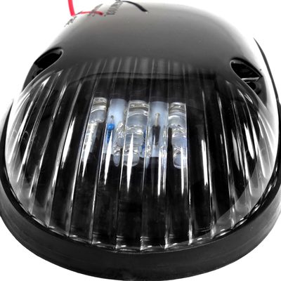 Universal 3PC Set Roof Cab Amber LED Lights Black Housing/Clear Lens