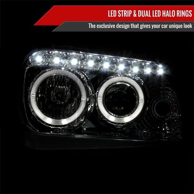 2005-2007 Ford Escape Dual Halo Projector Headlights SMD LED Light Chrome