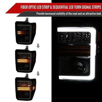 2008-2010 Ford F-250/350/450/550 Super Duty Headlights LED Signal Smoke
