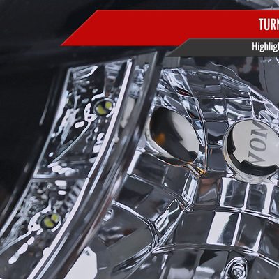 1996-1998 Honda Civic Projector Headlights R8 LED Light Black/Smoke Lens