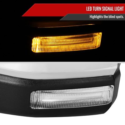 2015-2020 Ford F-150 Chrome Heated Side Mirror LED Turn Signal Driver Side
