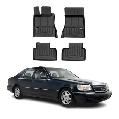 1999-2006 Mercedes S Class W220 SWB Premium Floor Mats Liners Full Set All Weather Heavy Duty Black