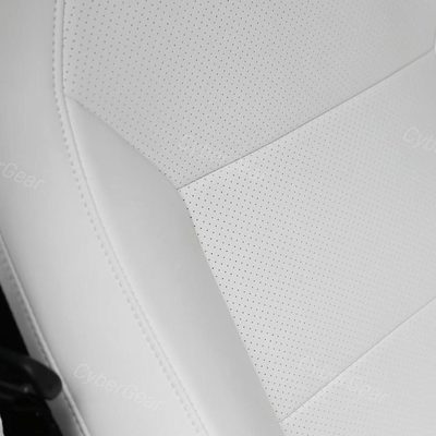 Tesla Cybertruck Seat Covers Leather Seat Protector Full Coverage(Black/White)