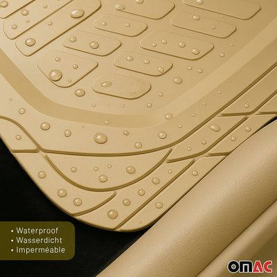 Hyundai Heavy Duty Trim to fit Floor Mats Liner Tan All Weather 4Pcs
