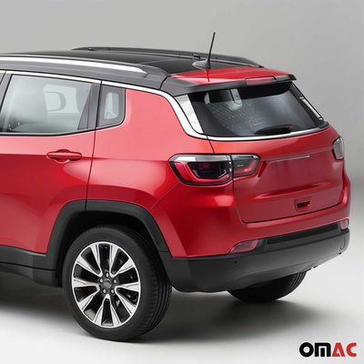 2017-2026 Jeep Compass Trunk Wing Side Trim Silver Stainless Steel 2 Pcs