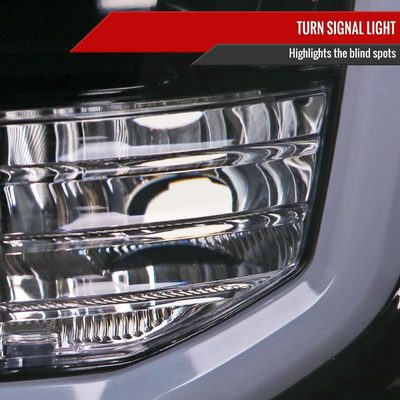 2007-2013 GMC Sierra 1500 1500HD 2500HD 3500HD LED C-Bar Headlights Smoke