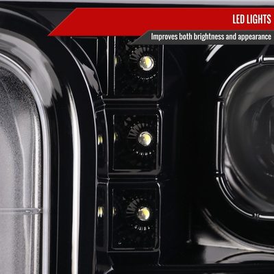 2017-2019 Ford F-250 F-350 F-450 F-550 LED CBar Projector Headlights Jet Black