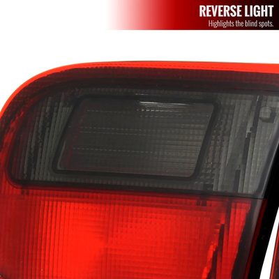1992-1995 Honda Civic Tail Lights Chrome Housing/Red Smoke Lens