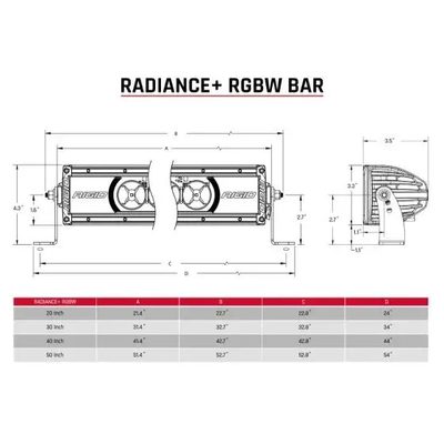 Barra de luz Led de 30" Radiance Plus RGBW